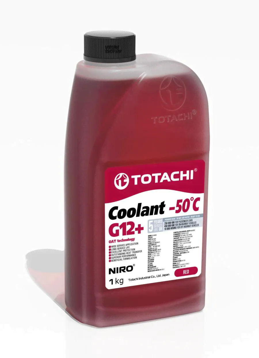 Антифриз Totachi NIRO Coolant Red G12+ красный -50°С 1 кг