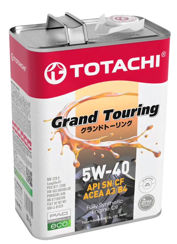 11904 TOTACHI Масло моторное TOTACHI GRAND TOURING 5W40 синт. PAO 4 л.